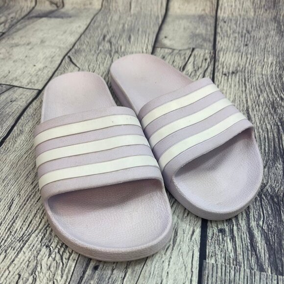 Adidas Adilette Aqua Slides Lavender Purple Women's Size 6 Slip On Sandals - Picture 3 of 9